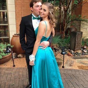 Light green/teal prom dress